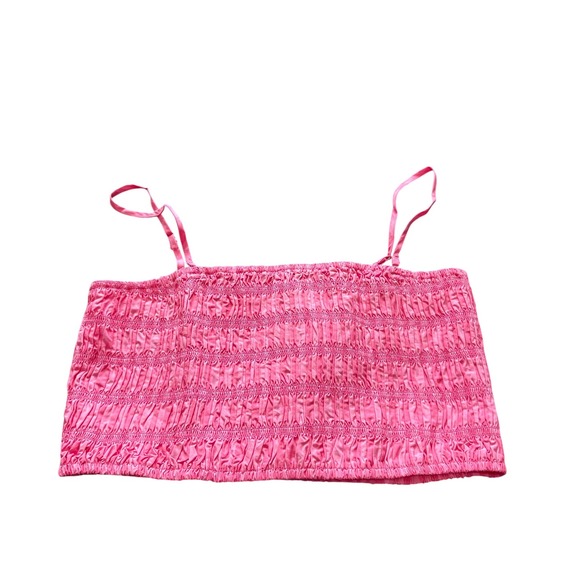 a new day Tops - A New Day Smocked Tube Top Women Medium Pink NWT Adjustable Straps Cropped
